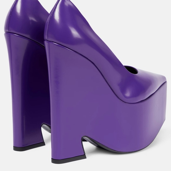 VERSACE Women's Purple Platform Heels - Picture 3 of 12